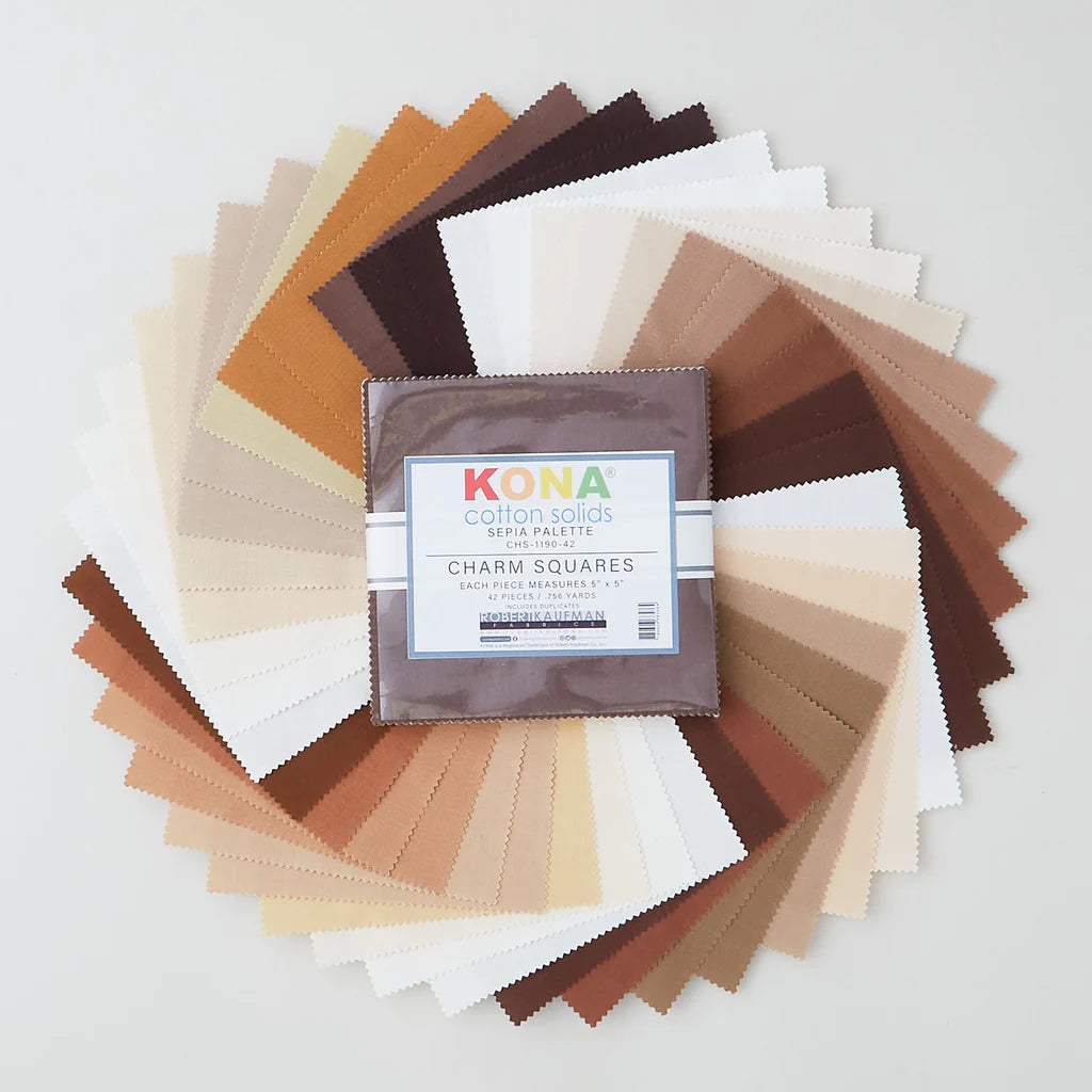 Robert Kaufman Kona Cotton Solids White Precut 5 Charm Pack Fabric