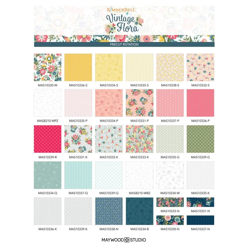 Maywood Studio - Kimberbell Vintage Flora Roll - 40 Strips