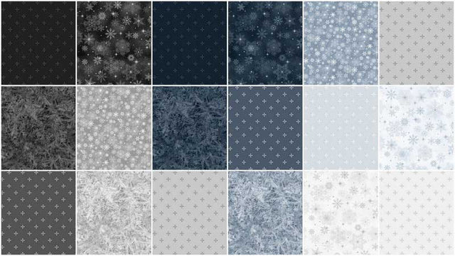 Marcus Fabrics - Bentley's Snowflakes - 40 2.5" Strips