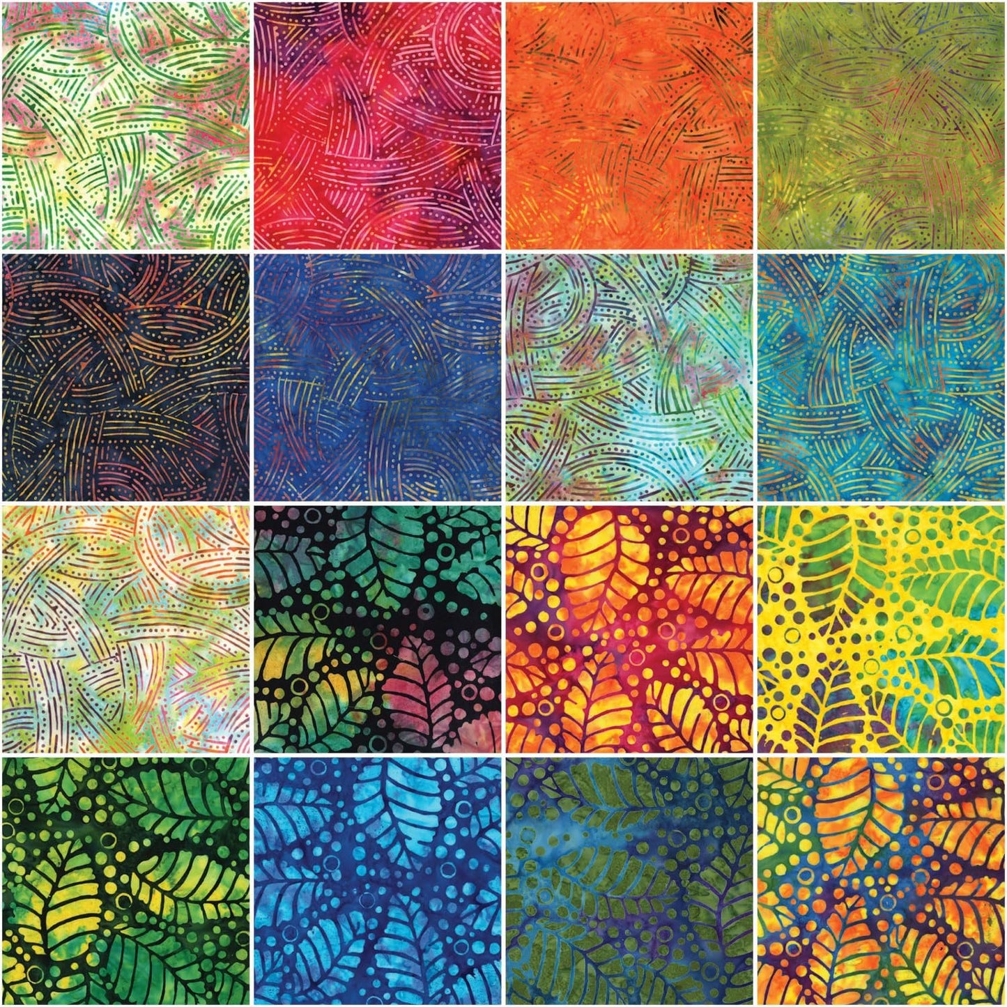 Benartex Bali Batik Tropical Cove Batiks Strip-pies - 40 2.5" Strips