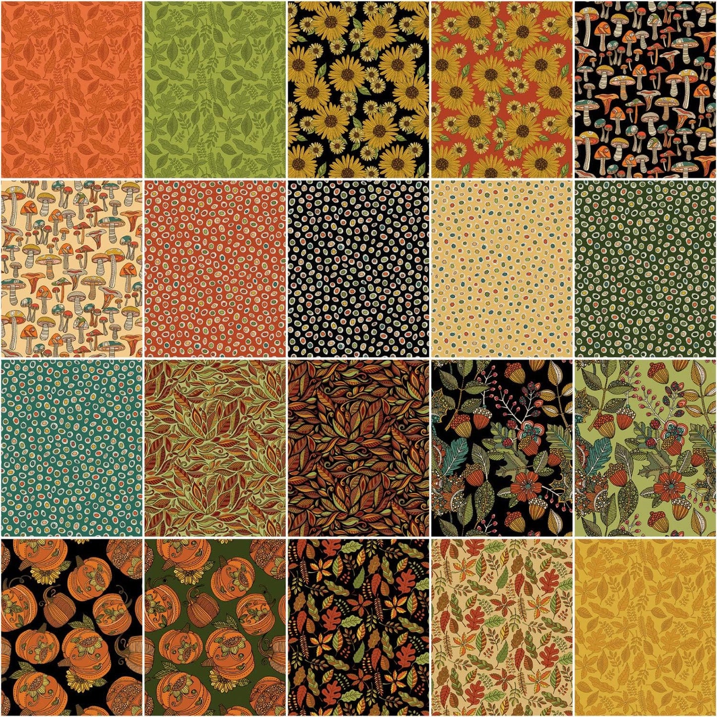 Benartex Pumpkin and Spice Strip-pies - 40 2.5" Strips