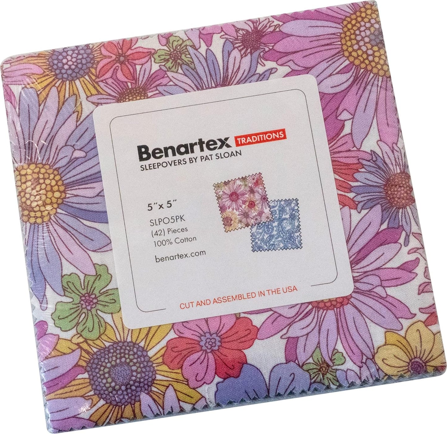 Charm Pack 5x5 Squares - Benartex Sleepovers - 40 5" Squares