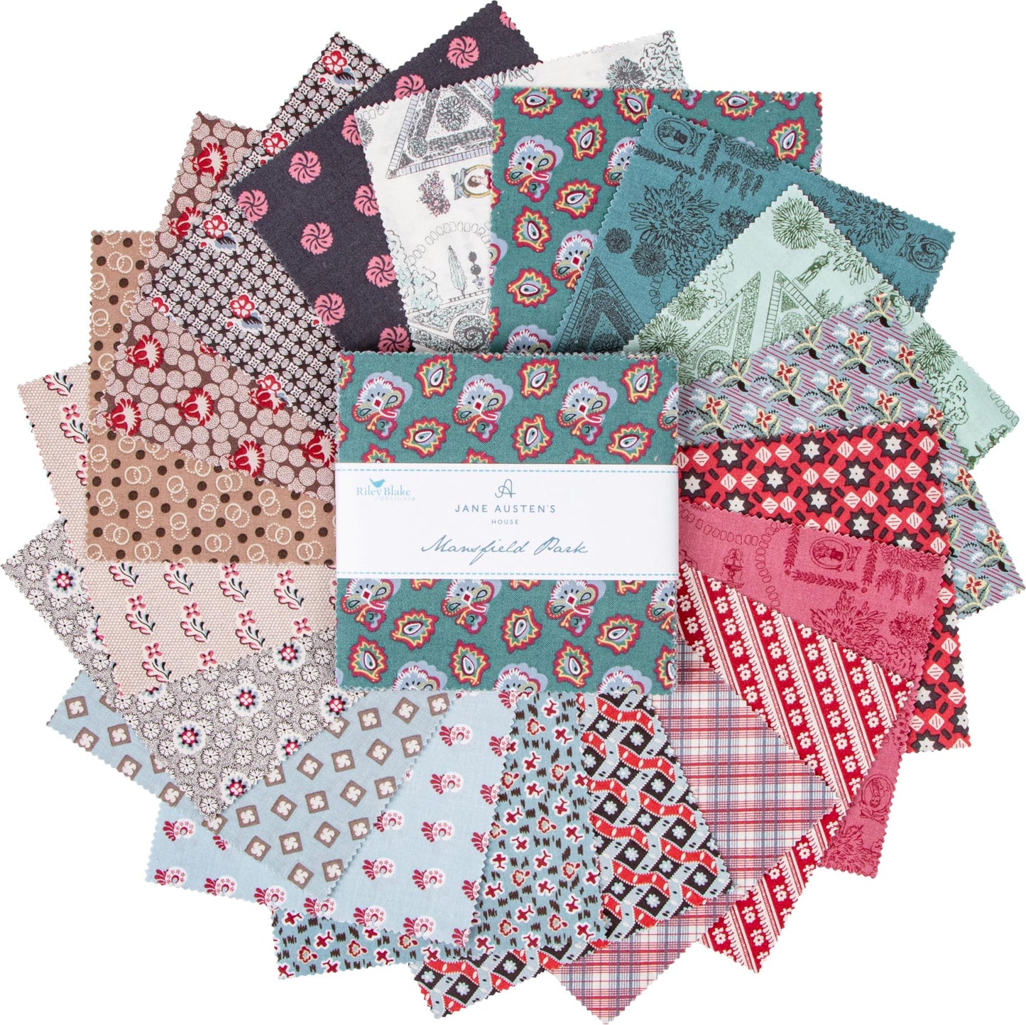 Charm Pack 5x5 Squares - Riley Blake Mansfield Park 5-inch Stacker - 40 5" Squares