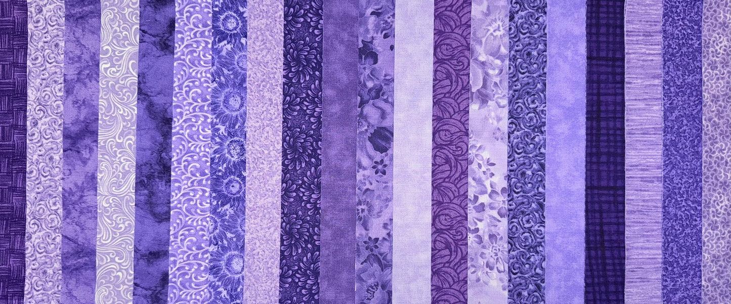 Amethyst 2.5" Strip Roll - 20 Fabrics, 20 Total Strips