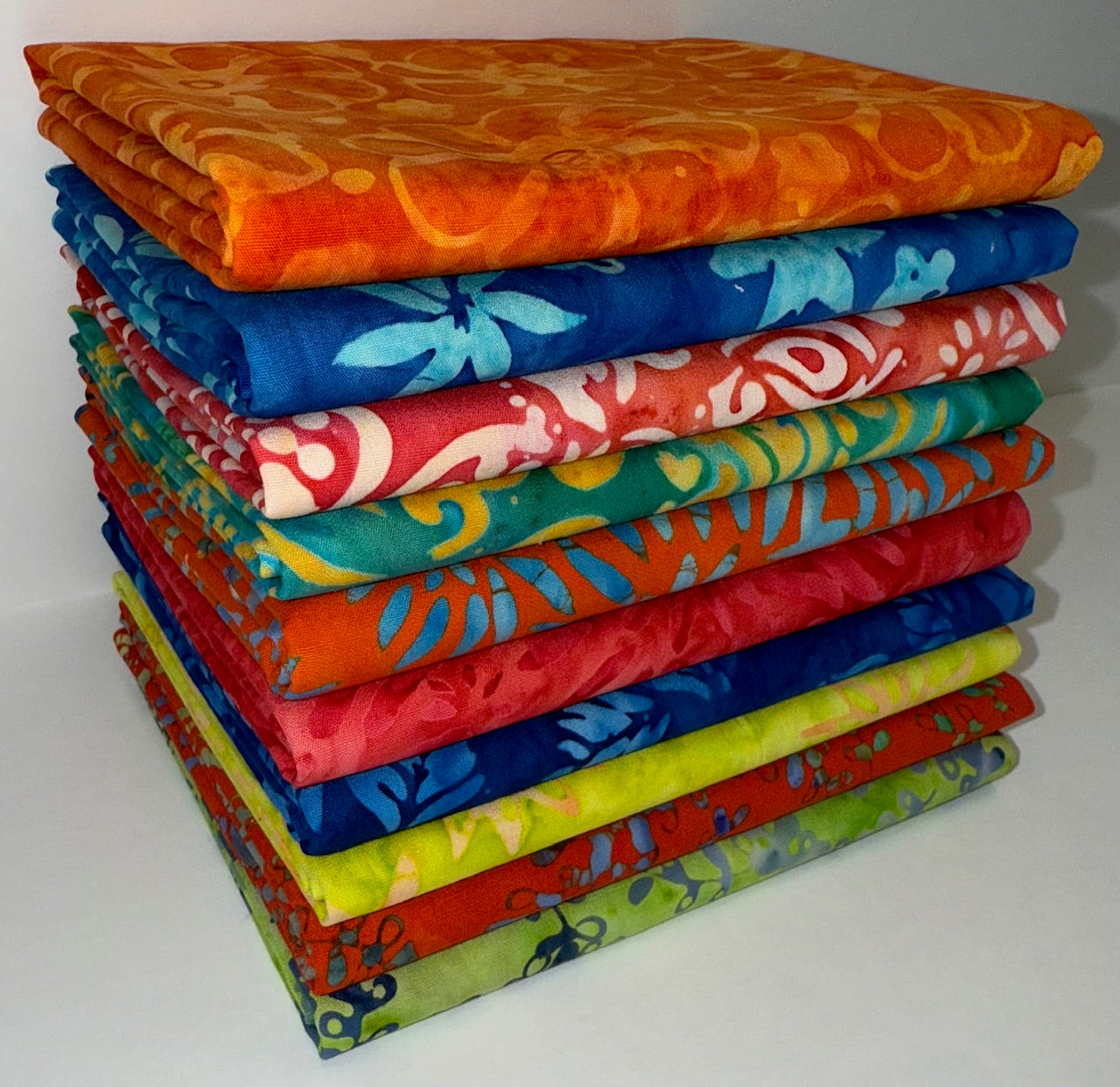 Anthology Batiks "Coral Reef" Half-yard Bundle - 10 Fabrics, 5 Total Yards