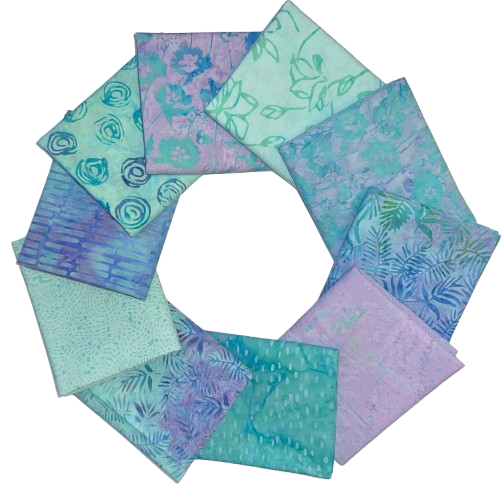 Anthology Batiks "Breeze" Half-yard Bundle - 10 Fabrics, 5 Total Yards