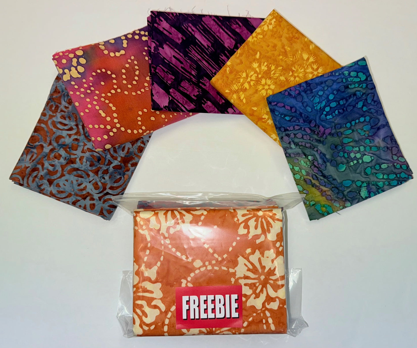 1/23/25 Freebie: Gorgeous Batik 5-pc Half-Yard Bundle w/ALL 40-Strip Batik Rolls/Packs!