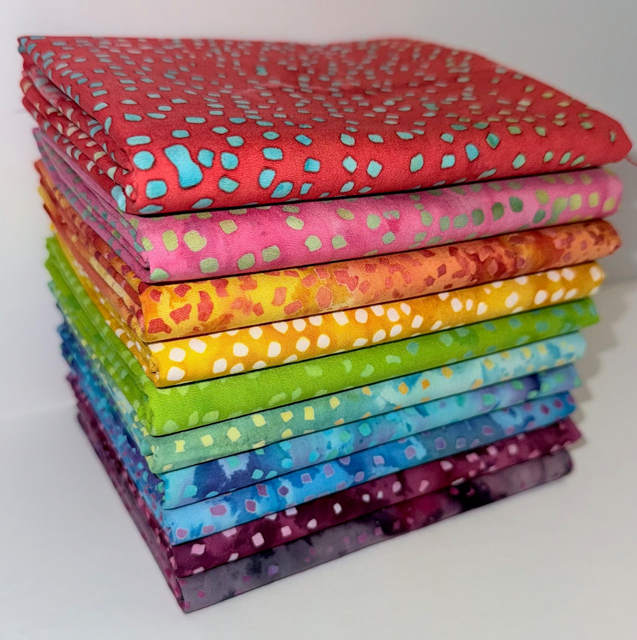 Anthology Batiks "Sparkle & Shine" Half-yard Bundle - 10 Fabrics, 5 Total Yards