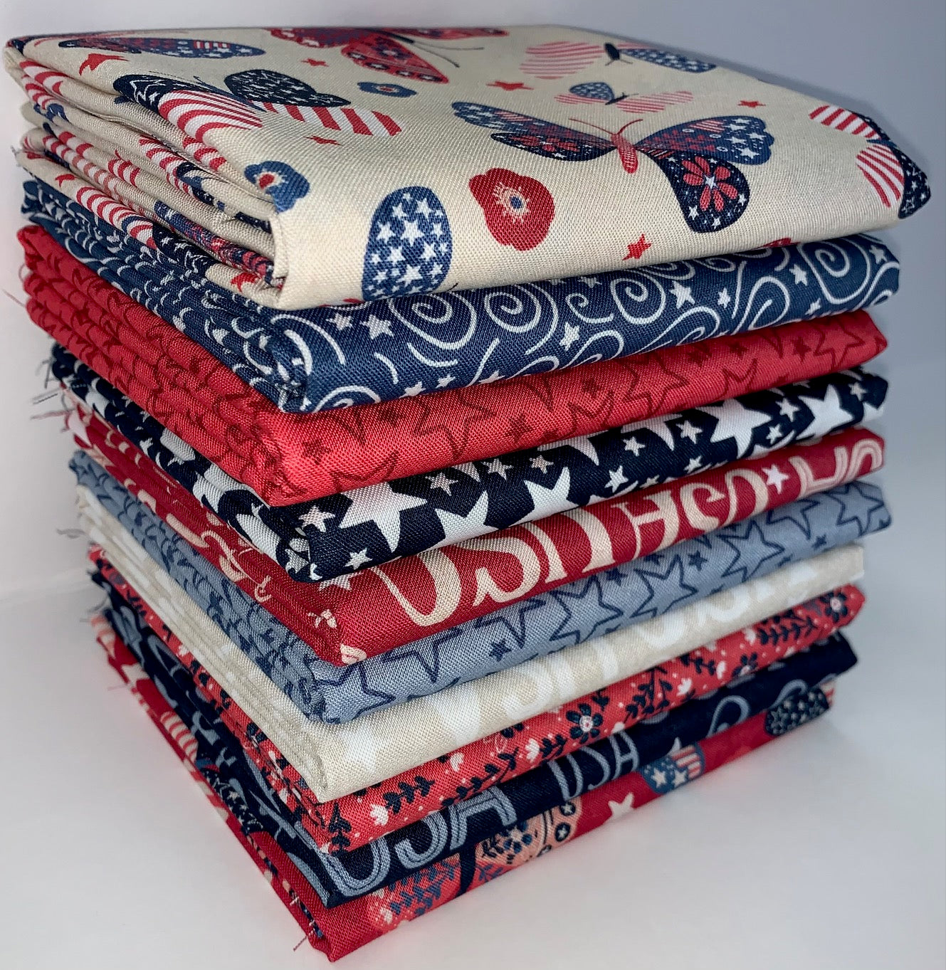 P&B "Patchwork Americana" Half-yard Bundle - 10 Fabrics, 5 Total Yards ...