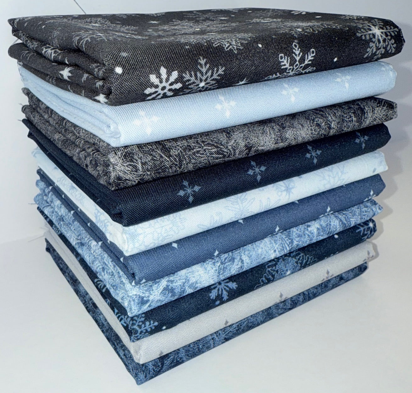 Marcus Fabrics "Bentley's Snowflakes" Half-yard Bundle - 10 Fabrics, 5 Total Yards