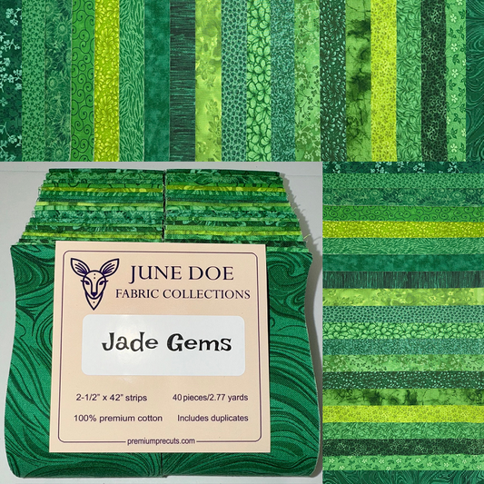 June Doe Fabric Collections - Jade Gems - 40-Strip Pack