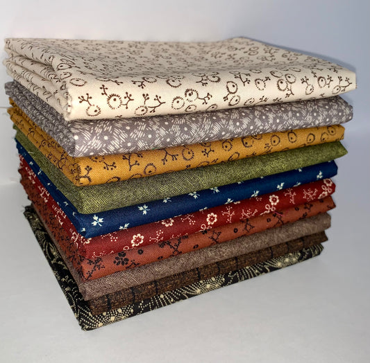 Robert Kaufman "Stephenson County" (Col. 2) Half-Yard Bundle - 10 Fabrics, 5 Total Yards