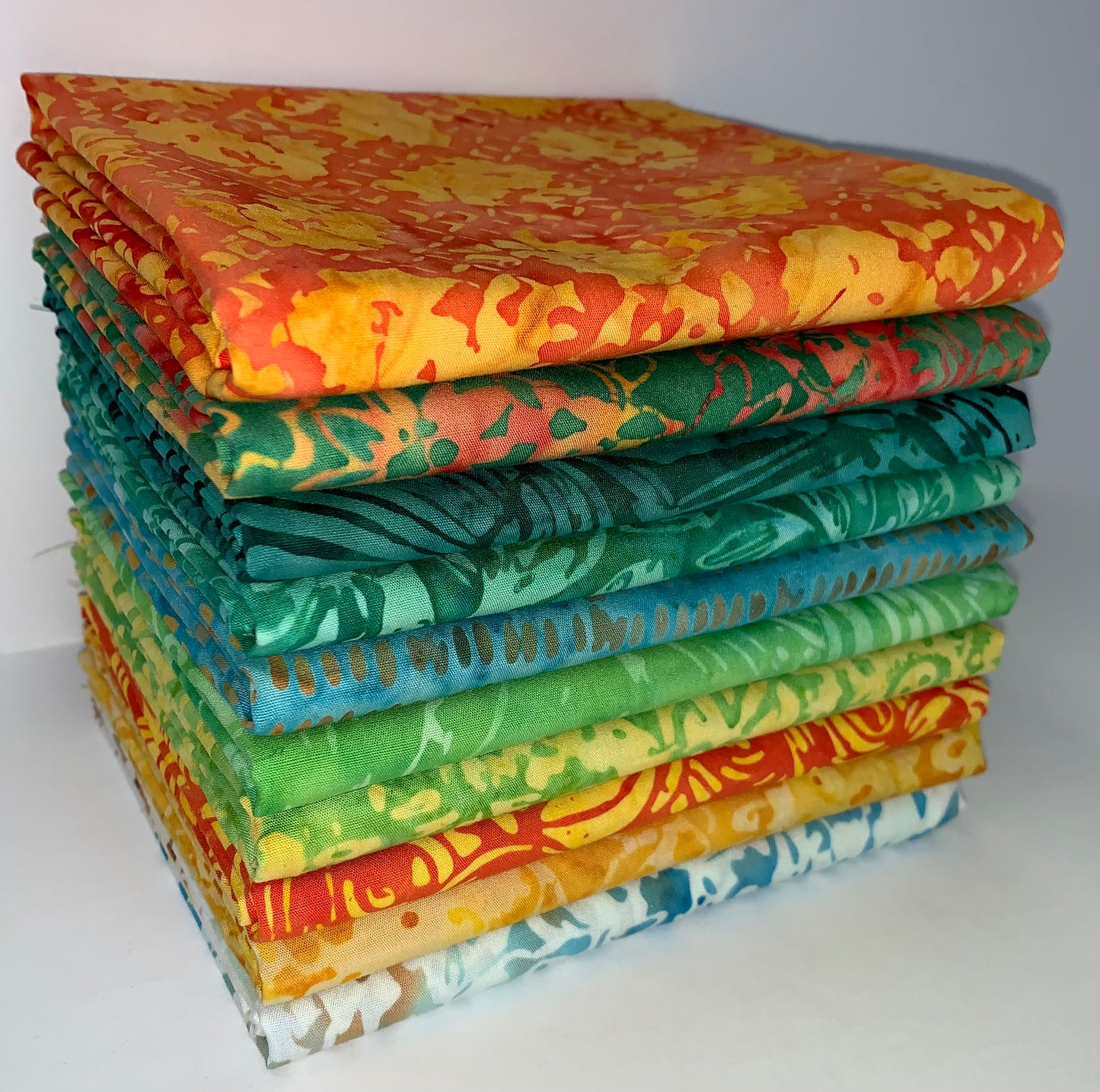 Anthology Batiks "Tigerlily" Half-yard Bundle - 10 Fabrics, 5 Total Yards