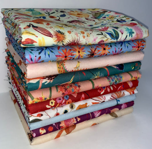 Robert Kaufman "Flora And Fun" Half-Yard Bundle - 10 Fabrics, 5 Total Yards