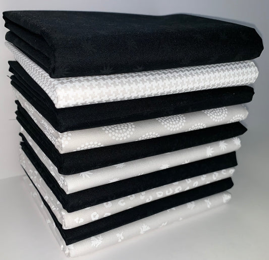 Windham Fabrics "Opposites Attract" (Black/White Tone) Half-Yard Bundle - 10 Fabrics, 5 Total Yards