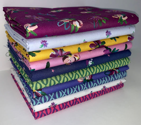 Clothworks "Garden Gems" Half-yard Bundle - 10 Fabrics, 5 Total Yards