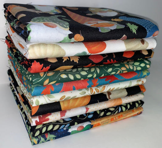 Benartex "Falling For Gnomes" (Autumn) Half-Yard Bundle - 10 Fabrics, 5 Total Yards