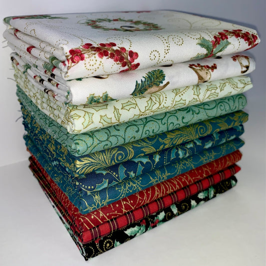 Benartex "A Festive Medley" (Christmas) Half-Yard Bundle - 10 Fabrics, 5 Total Yards