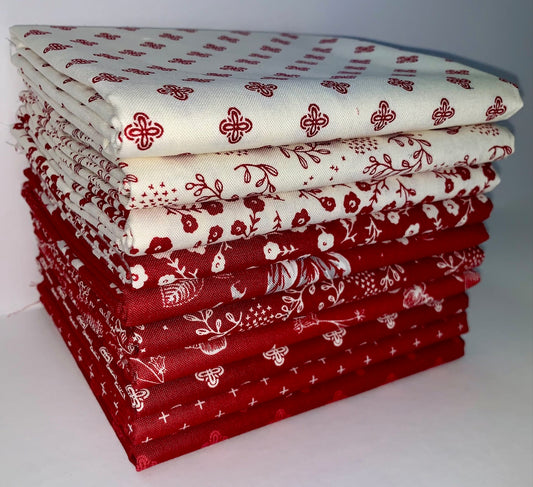 Riley Blake "Heirloom Red" Half-yard Bundle - 10 Fabrics, 5 Total Yards