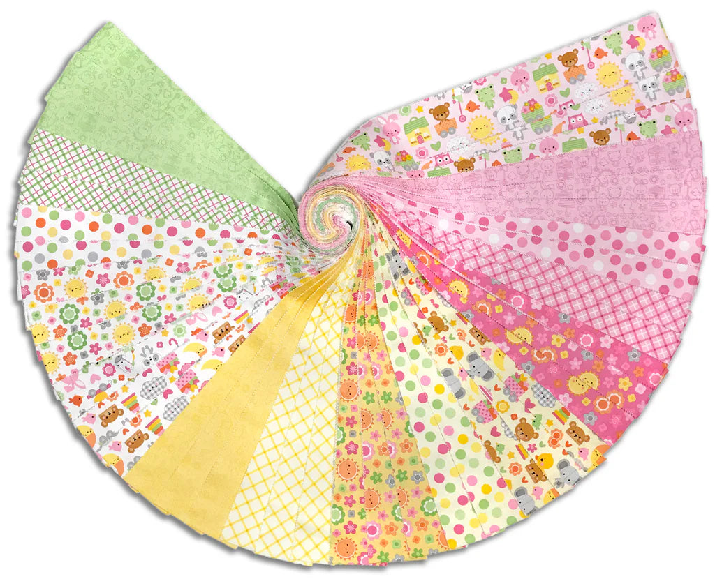 Riley Blake Bundle Of Joy (Baby Girl/Nursery) - 40 Strip Rolie Polie