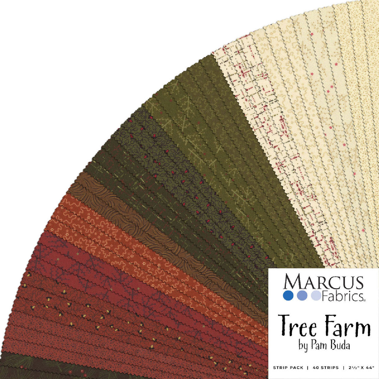 Marcus Fabrics - Tree Farm by Pam Buda - 40 2.5" Strips