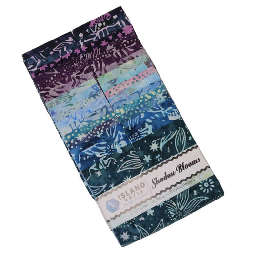 Island Batik - Shadow Blooms - 20 Fabrics, 40 Total Strips