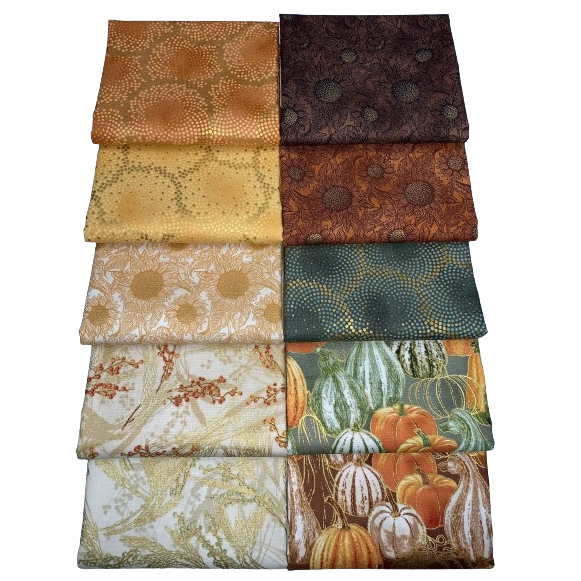 Robert Kaufman "Autumn Fields" Half-Yard Bundle - 10 Fabrics, 5 Total Yards