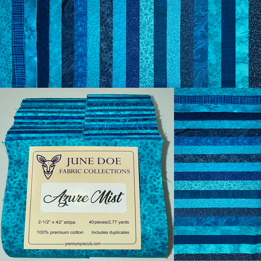 June Doe Fabric Collections - Azure Mist - 40-Strip Pack