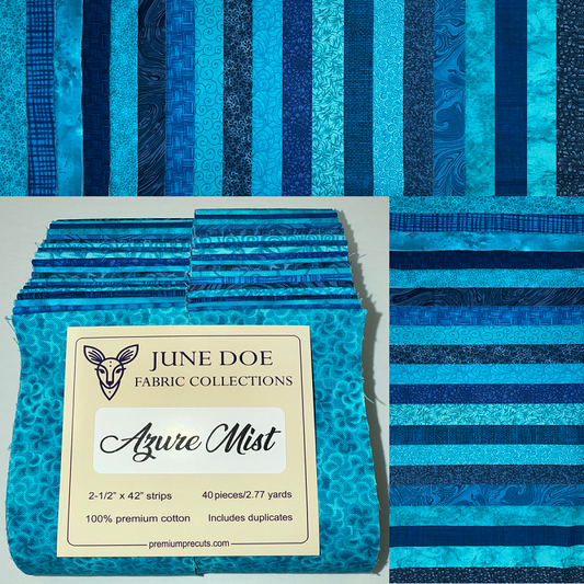 June Doe Fabric Collections - Azure Mist - 40-Strip Pack