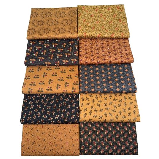 Marcus Fabrics "Butternut & Peppercorn 2" Half-yard Bundle - 10 Fabrics, 5 Total Yards