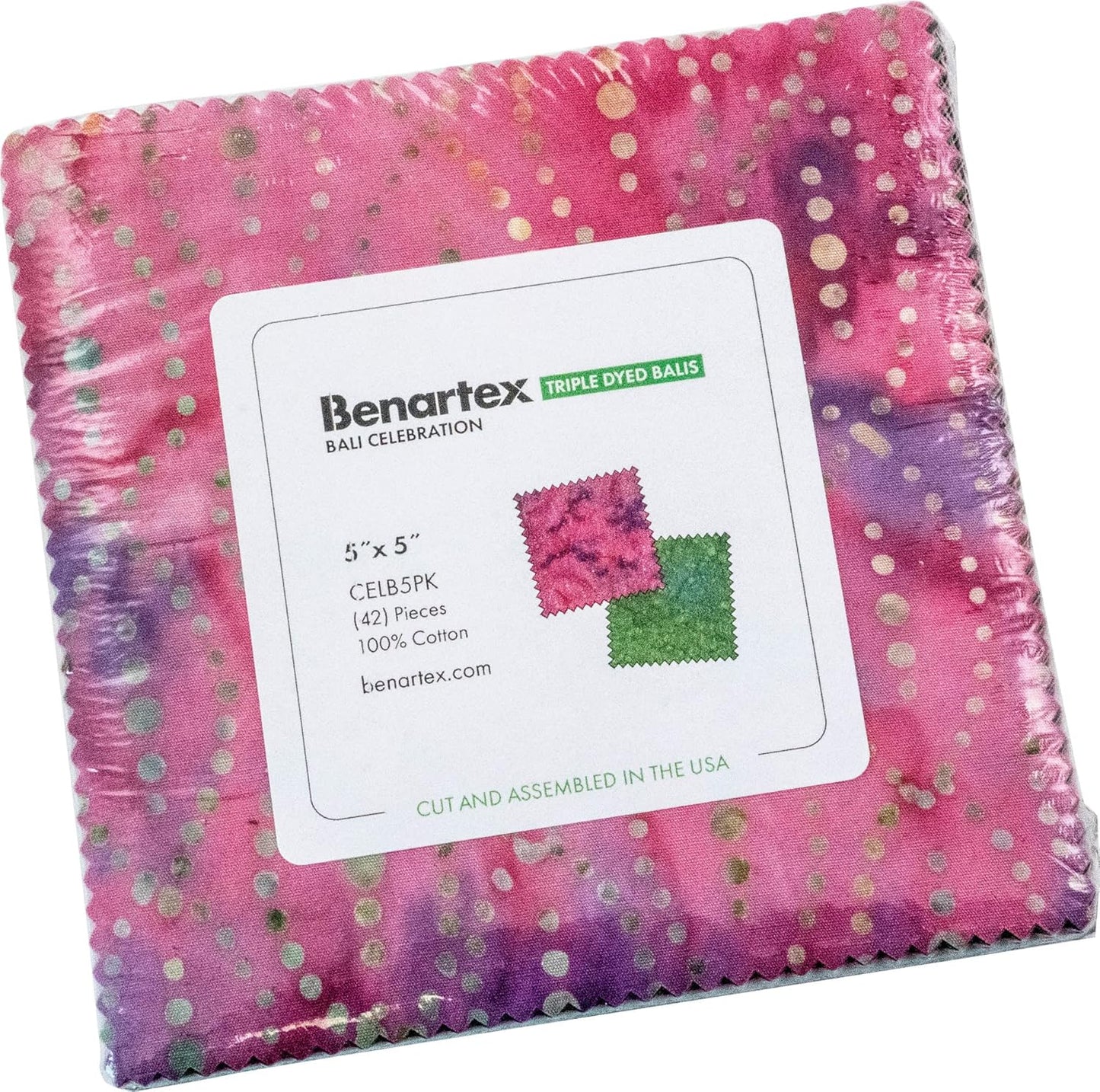 Charm Pack 5x5 Squares - Benartex Bali Batik Celebration - 40 5" Squares