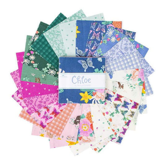 Charm Pack 5x5 Squares - Riley Blake Chloe 5-inch Stacker - 40 5" Square