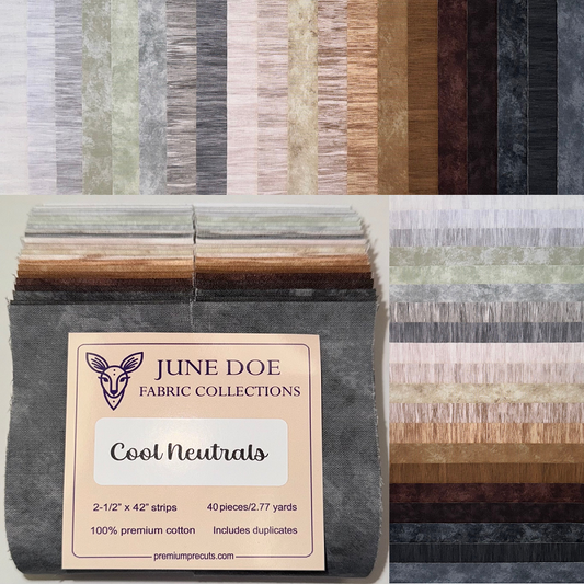 June Doe Fabric Collections - Cool Neutrals - 40-Strip Pack