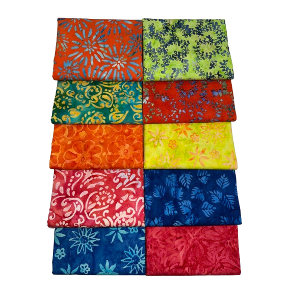 Anthology Batiks "Coral Reef" Half-yard Bundle - 10 Fabrics, 5 Total Yards