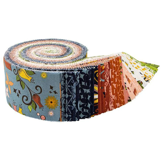 Riley Blake Curated Blooms - 40 Strip Rolie Polie