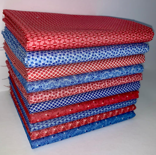 Andover "Double Pinks Double Blues" Half-yard Bundle - 10 Fabrics, 5 Total Yards