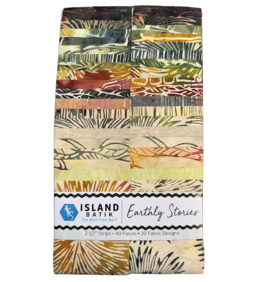 Island Batik - Earthly Stories - 20 Fabrics, 40 Total Strips