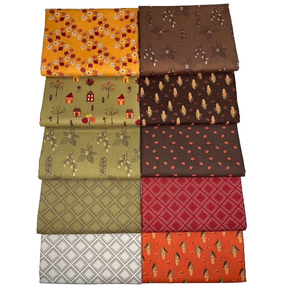 Riley Blake "Fall's In Town" Half-yard Bundle - 10 Fabrics, 5 Total Yards