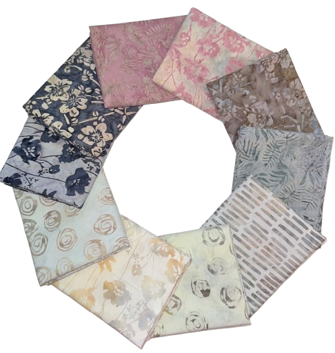 Anthology Batiks "Faye" Half-yard Bundle - 10 Fabrics, 5 Total Yards