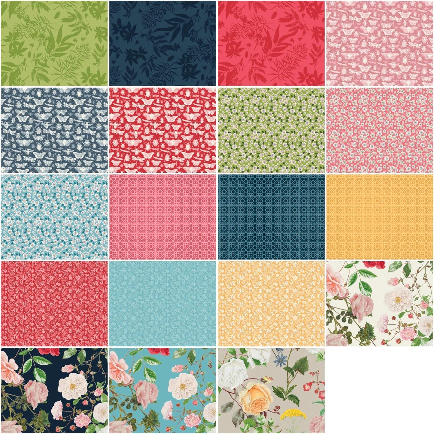 Riley Blake Floral Gardens 2.5" Strips - 40-Strip Rolie Polie