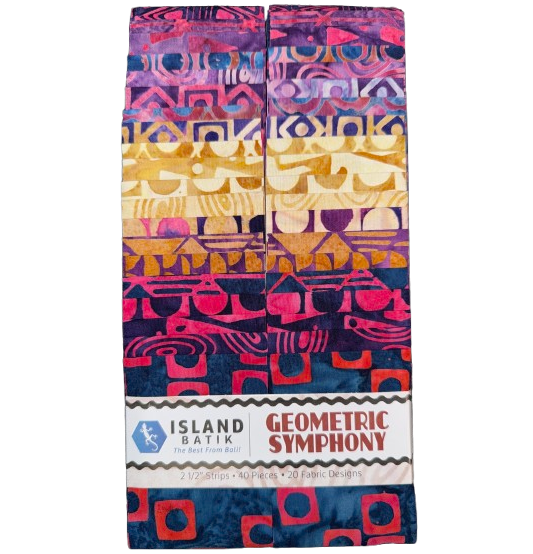 Island Batik - Geometric Symphony - 20 Fabrics, 40 Total Strips