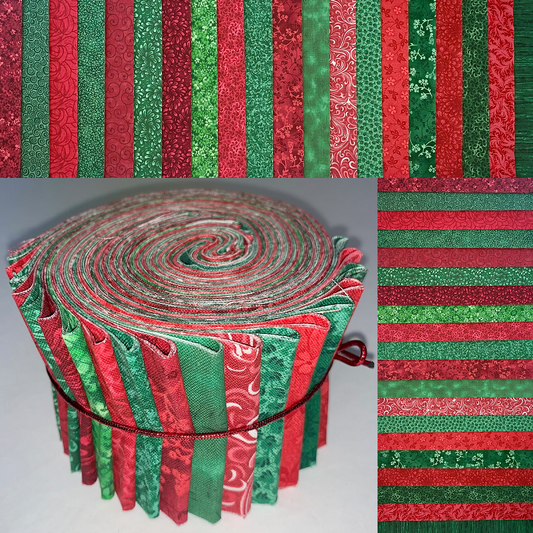 Holiday 2.5" Roll - 20 Fabrics, 20 Total Strips