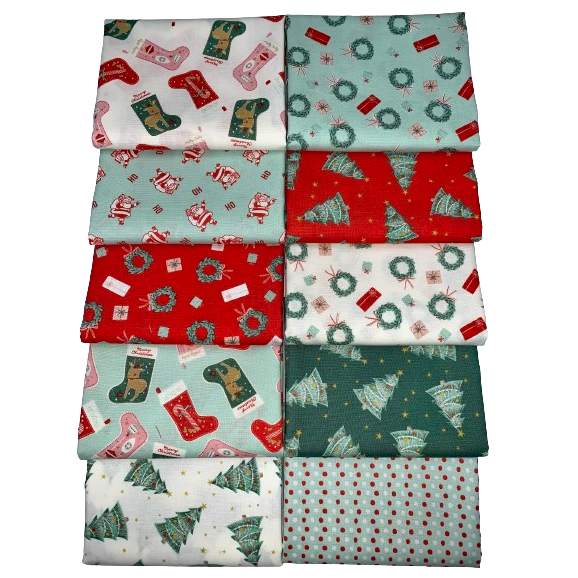 Riley Blake "Holiday Cheer" Half-yard Bundle - 10 Fabrics, 5 Total Yards