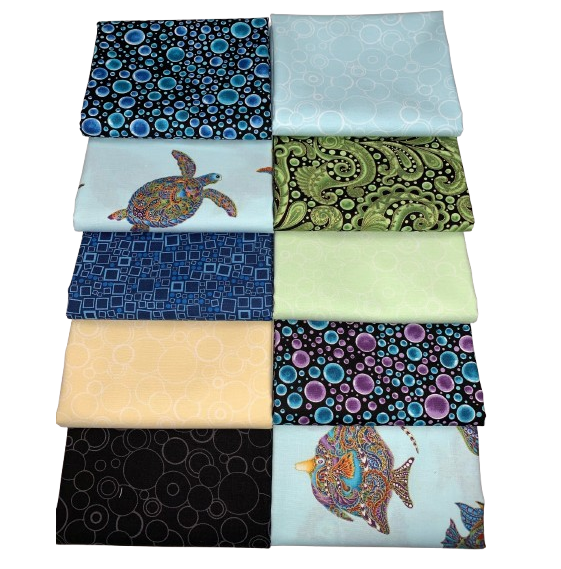 Benartex "Hooked On Fish" Half-Yard Bundle - 10 Fabrics, 5 Total Yards