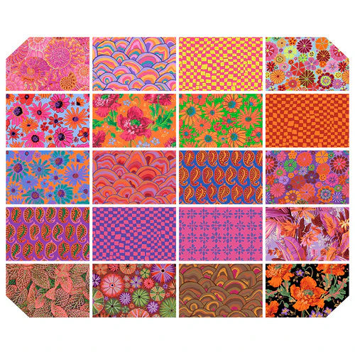 Free Spirit - "Hot" Colorway August 2024 by Kaffe Fassett Collective - 40 Strip Design Roll