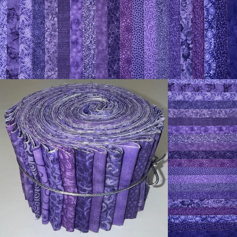 Imperial Purples 2.5" Roll - 20 Fabrics, 20 Total Strips