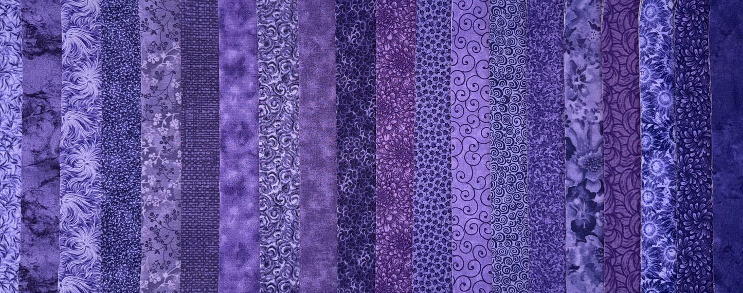 Imperial Purples 2.5" Roll - 20 Fabrics, 20 Total Strips