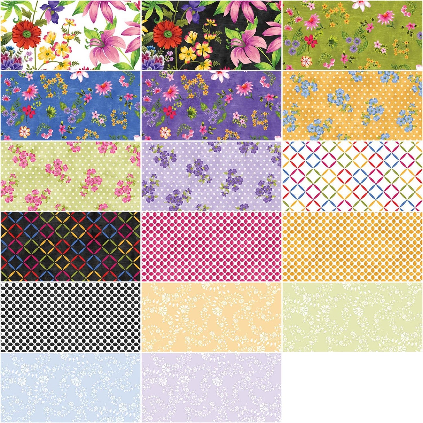 Benartex Inspired Blooms Strip-pies - 40 2.5" Strips