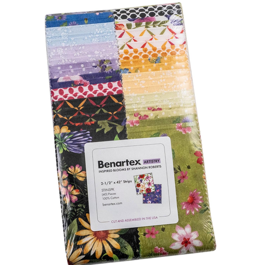 Benartex Inspired Blooms Strip-pies - 40 2.5" Strips