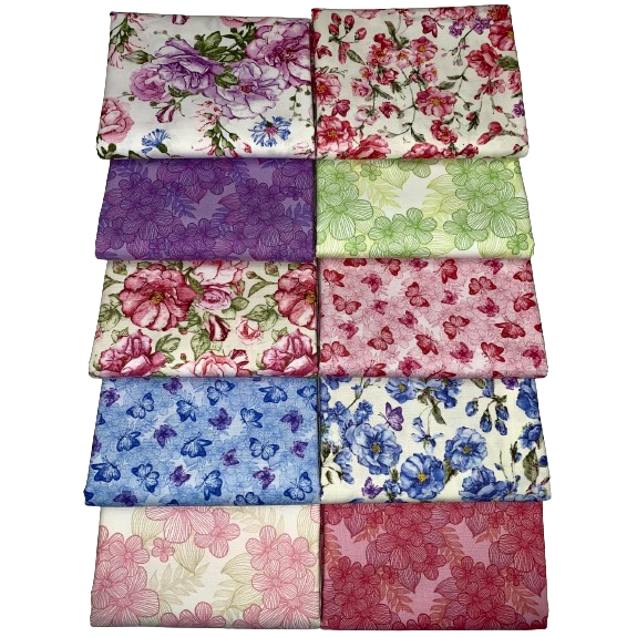 Benartex "Judy's Bloom" Half-Yard Bundle - 10 Fabrics, 5 Total Yards